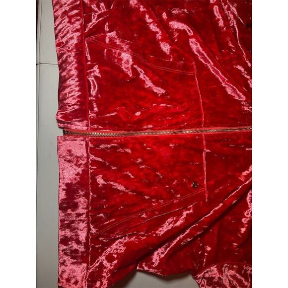 Fabletics Women's Zip Up‎ Hoodie Jacket Red Velour Size 1x Casual - Picture 9 of 11